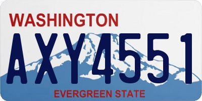 WA license plate AXY4551