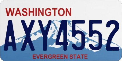 WA license plate AXY4552
