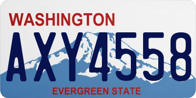 WA license plate AXY4558