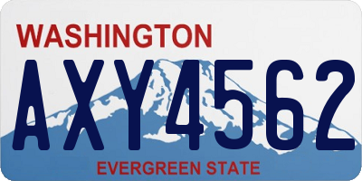WA license plate AXY4562
