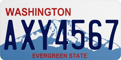 WA license plate AXY4567