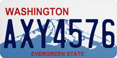 WA license plate AXY4576