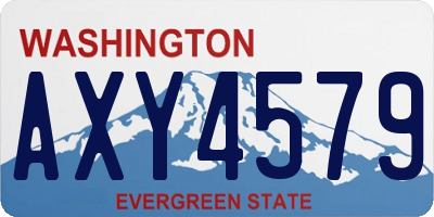 WA license plate AXY4579
