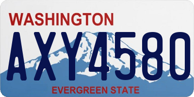 WA license plate AXY4580