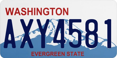 WA license plate AXY4581
