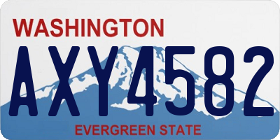 WA license plate AXY4582