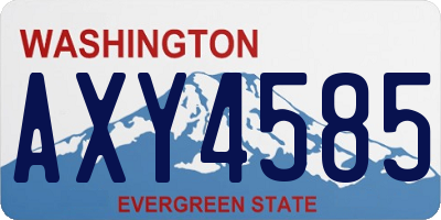 WA license plate AXY4585