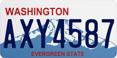 WA license plate AXY4587