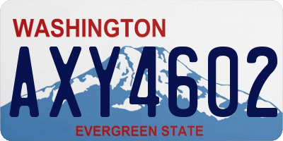 WA license plate AXY4602