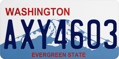 WA license plate AXY4603