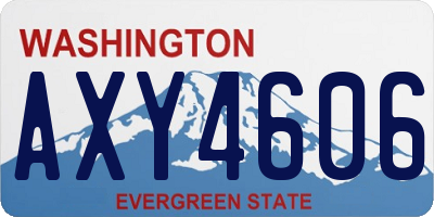 WA license plate AXY4606
