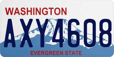 WA license plate AXY4608