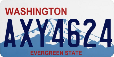 WA license plate AXY4624