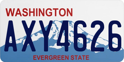 WA license plate AXY4626