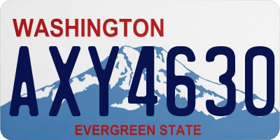 WA license plate AXY4630