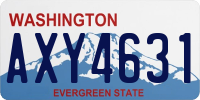 WA license plate AXY4631