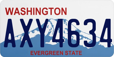 WA license plate AXY4634