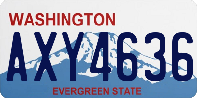 WA license plate AXY4636