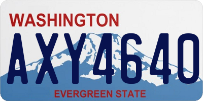 WA license plate AXY4640