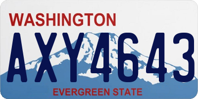 WA license plate AXY4643
