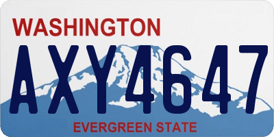 WA license plate AXY4647