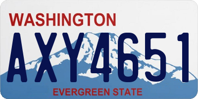 WA license plate AXY4651