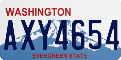WA license plate AXY4654