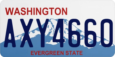 WA license plate AXY4660
