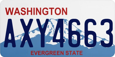 WA license plate AXY4663