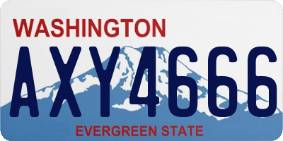WA license plate AXY4666