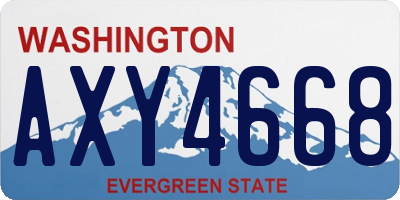 WA license plate AXY4668