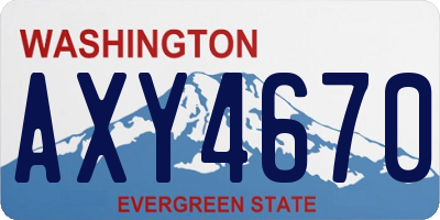 WA license plate AXY4670