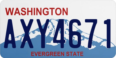 WA license plate AXY4671