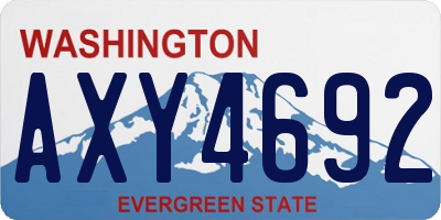 WA license plate AXY4692