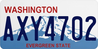 WA license plate AXY4702