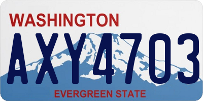 WA license plate AXY4703