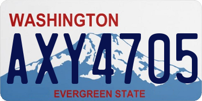 WA license plate AXY4705
