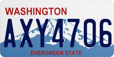 WA license plate AXY4706