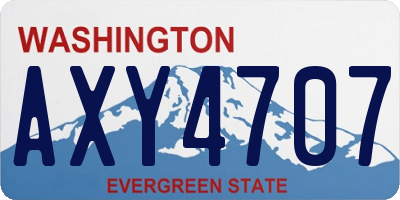 WA license plate AXY4707