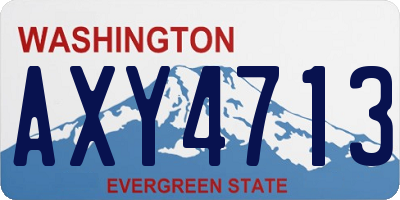 WA license plate AXY4713