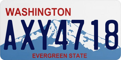 WA license plate AXY4718