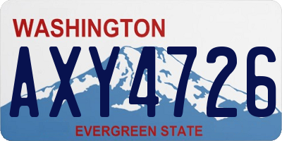 WA license plate AXY4726