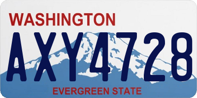 WA license plate AXY4728