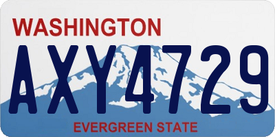 WA license plate AXY4729