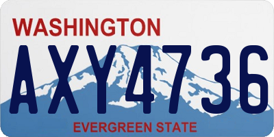 WA license plate AXY4736