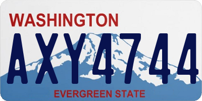 WA license plate AXY4744