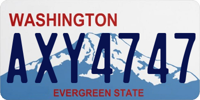 WA license plate AXY4747