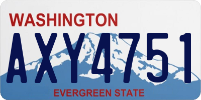 WA license plate AXY4751