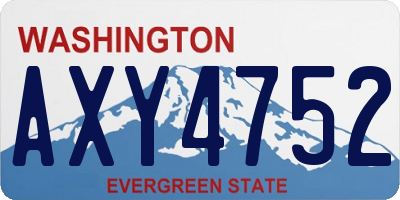 WA license plate AXY4752