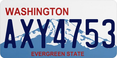 WA license plate AXY4753